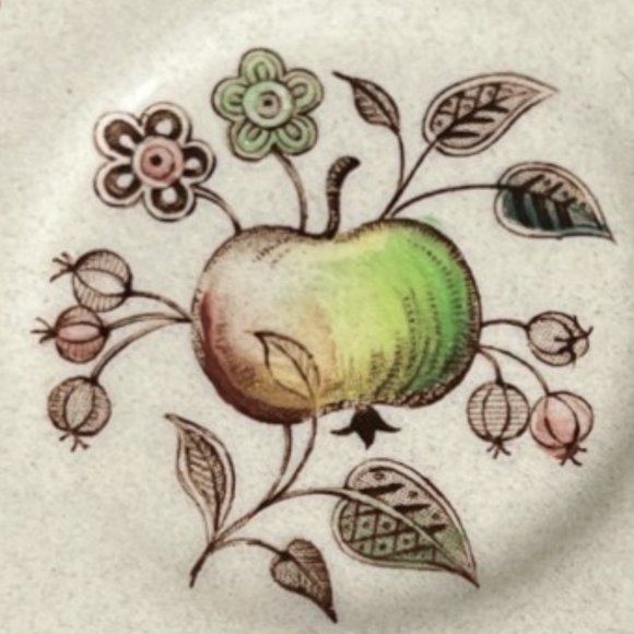 TWO Vtg Johnson Bros "Fruit Sampler" Saucers Staffordshire Old Granite England - Picture 2 of 12